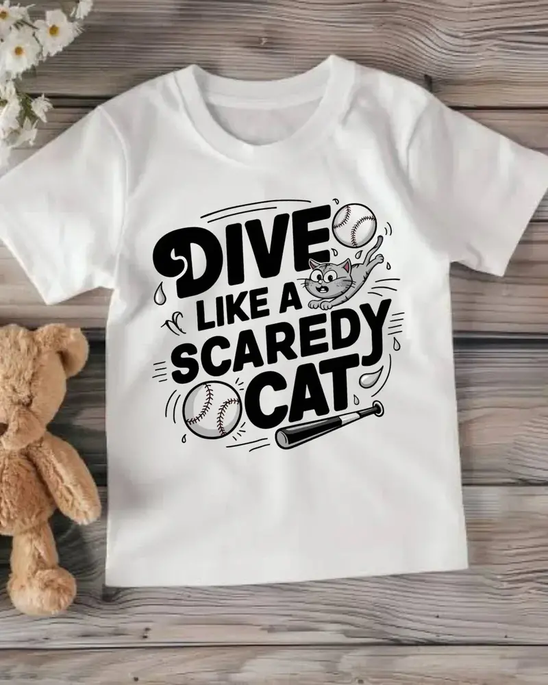 Dive Like Scaredy Cat Youth Heavy Cotton T-Shirt 1