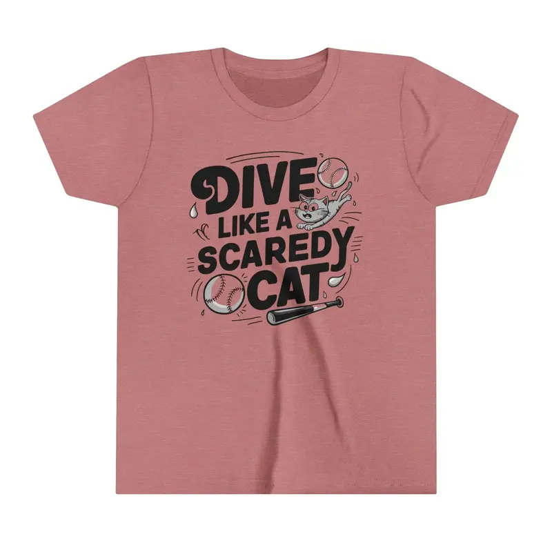 Dive Like Scaredy Cat Youth Heavy Cotton T-Shirt 11