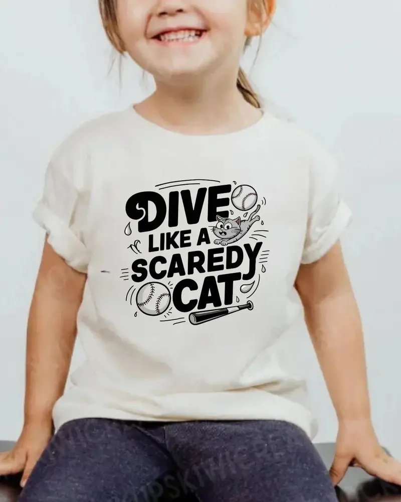 Dive Like Scaredy Cat Youth Heavy Cotton T-Shirt 2