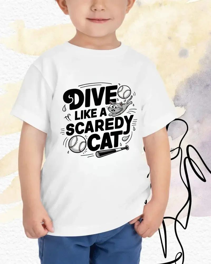Dive Like Scaredy Cat Youth Heavy Cotton T-Shirt 3