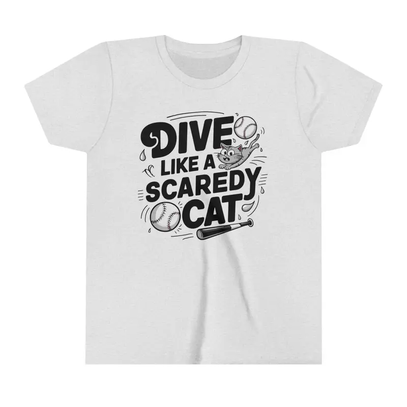 Dive Like Scaredy Cat Youth Heavy Cotton T-Shirt 9
