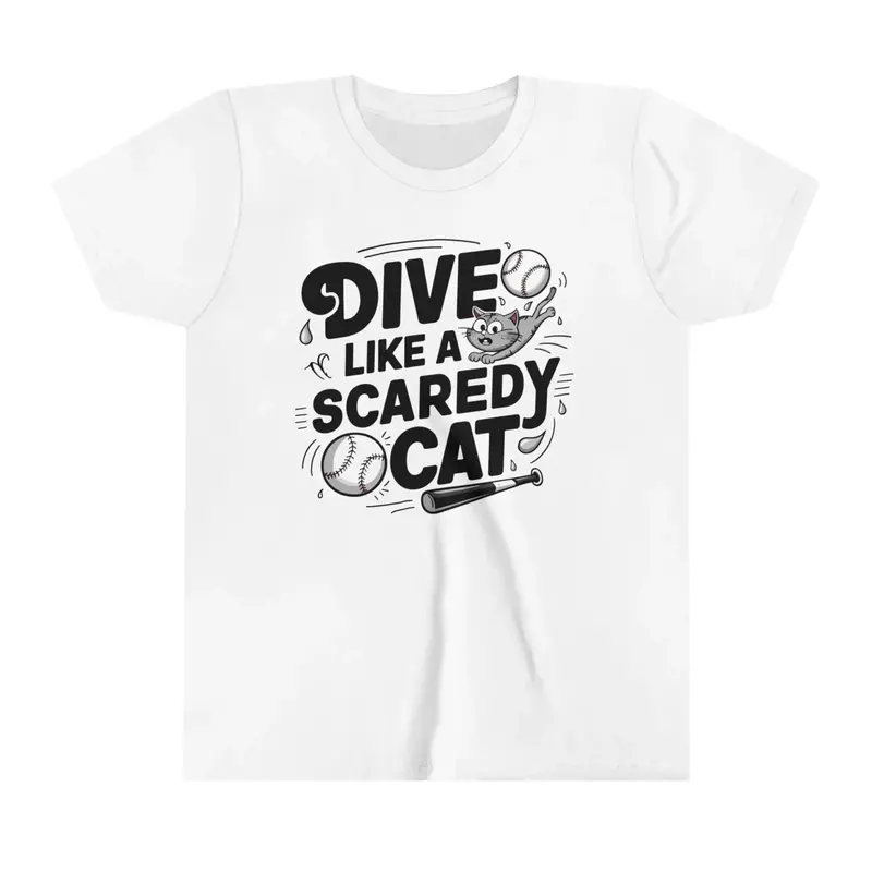 Dive Like Scaredy Cat Youth Heavy Cotton T-Shirt 9
