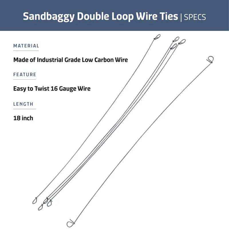 Double Loop Rebar Wire Ties - 3 Sizes Available: 6 - 18 Inch - 16 Gauge Steel 19