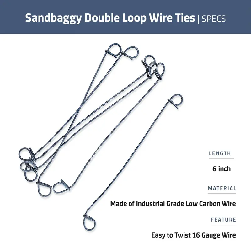 Double Loop Rebar Wire Ties - 3 Sizes Available: 6 - 18 Inch - 16 Gauge Steel 2