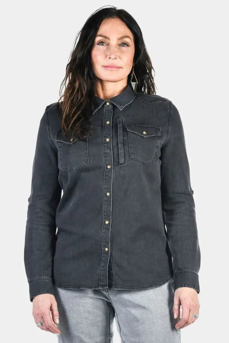 Dovetail Workwear Women's Zeller Dx Stretch Denim Button Shirt 1