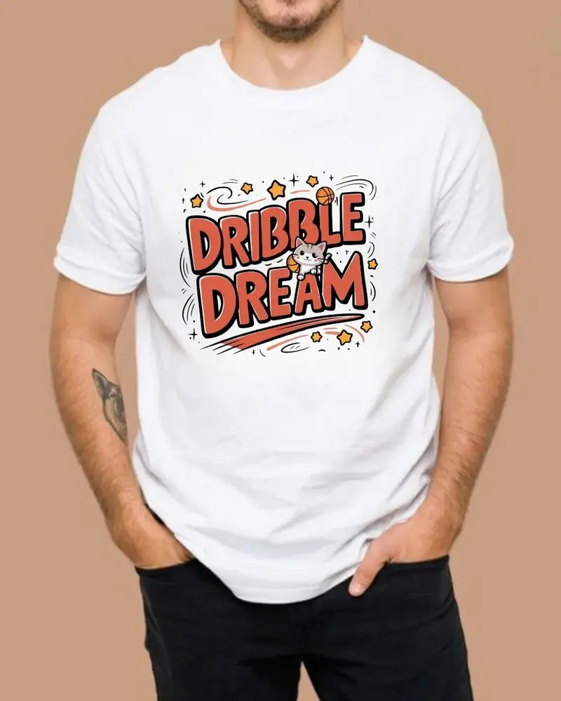 Dribble Dream Cotton Basketball Crew Neck Tee 4