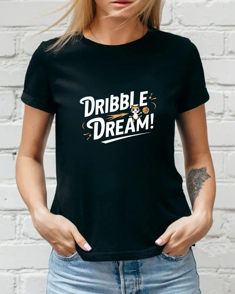 Dribble Dream Playing Basketball Cotton T-Shirt 3