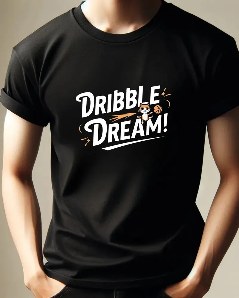 Dribble Dream Playing Basketball Cotton T-Shirt 4