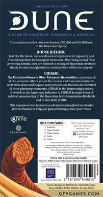 Dune Board Game: Choam And Richese Expansion 2