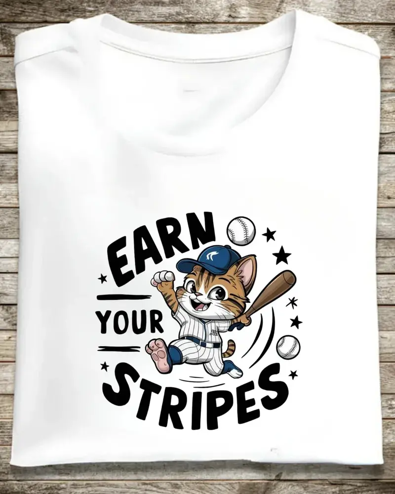Earn Your Stripe Baseball Cotton T-Shirt 1
