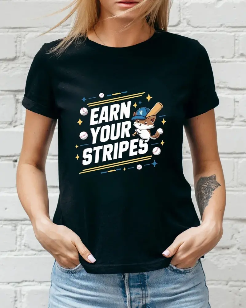 Earn Your Stripe Baseball Crew Neck Tee 3