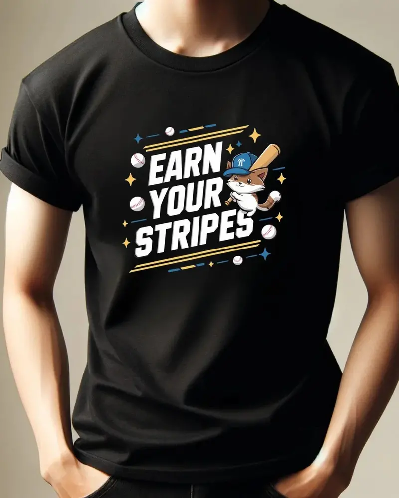 Earn Your Stripe Baseball Crew Neck Tee 4