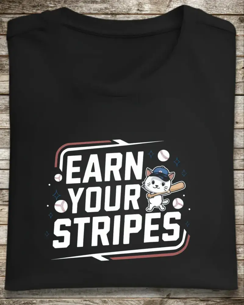 Earn Your Stripes Baseball Crew Neck Tee 1