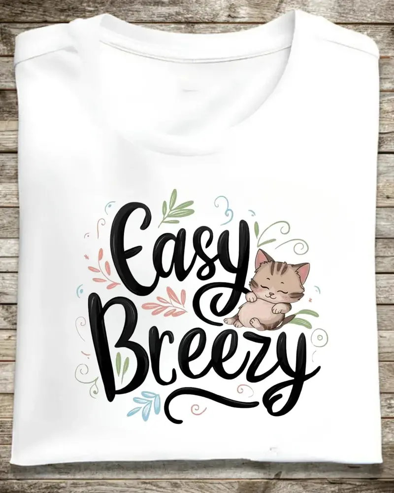 Easy Breezy Idiom Cotton T-Shirt 1