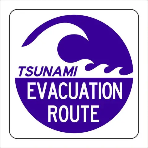 Em-1A Tsunami Evacuation Route Sign 1