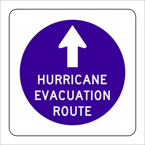 Em1 Hurricane Evacuation Route Sign 1