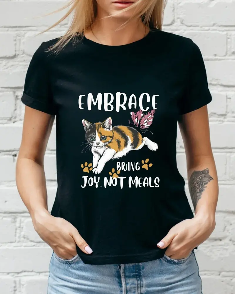 Embrace Bring Joy Not Food Cotton T-Shirt 3