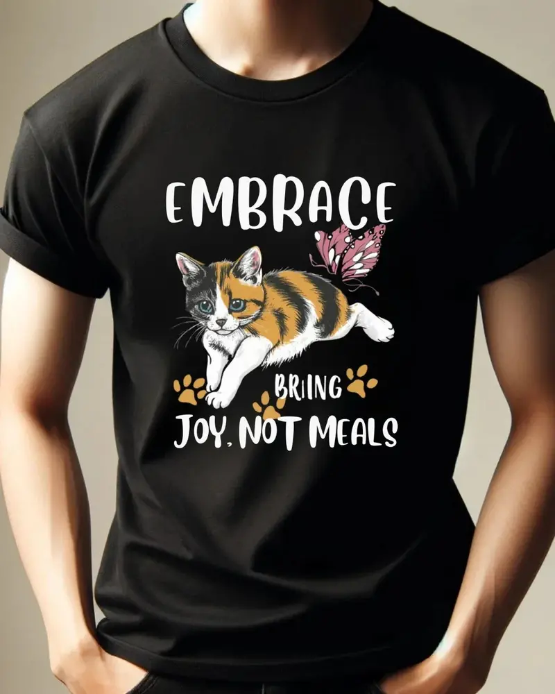 Embrace Bring Joy Not Food Cotton T-Shirt 4