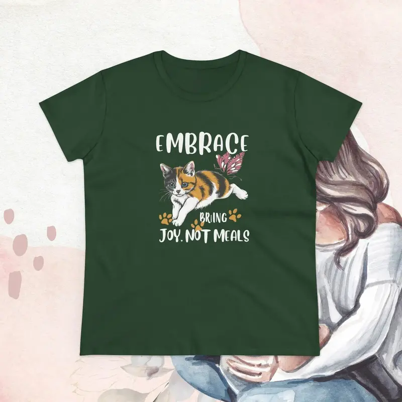 Embrace Bring Joy Not Meal Cotton Womens Tshirt 20