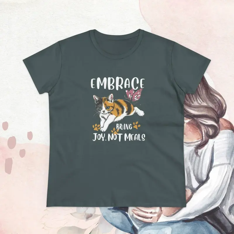 Embrace Bring Joy Not Meal Cotton Womens Tshirt 24