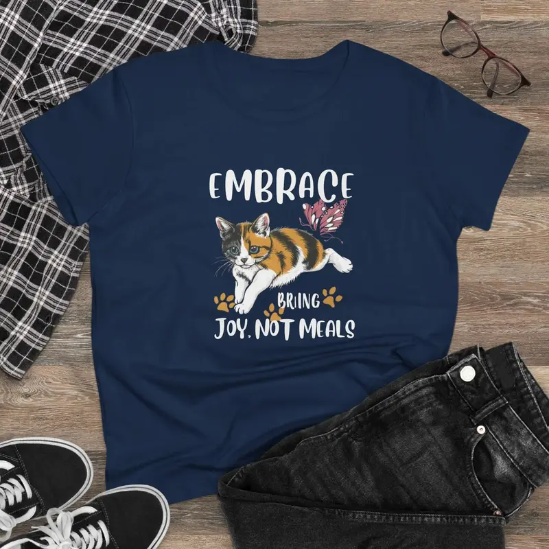 Embrace Bring Joy Not Meal Cotton Womens Tshirt 3