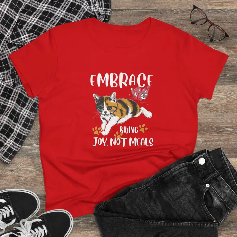 Embrace Bring Joy Not Meal Cotton Womens Tshirt 5