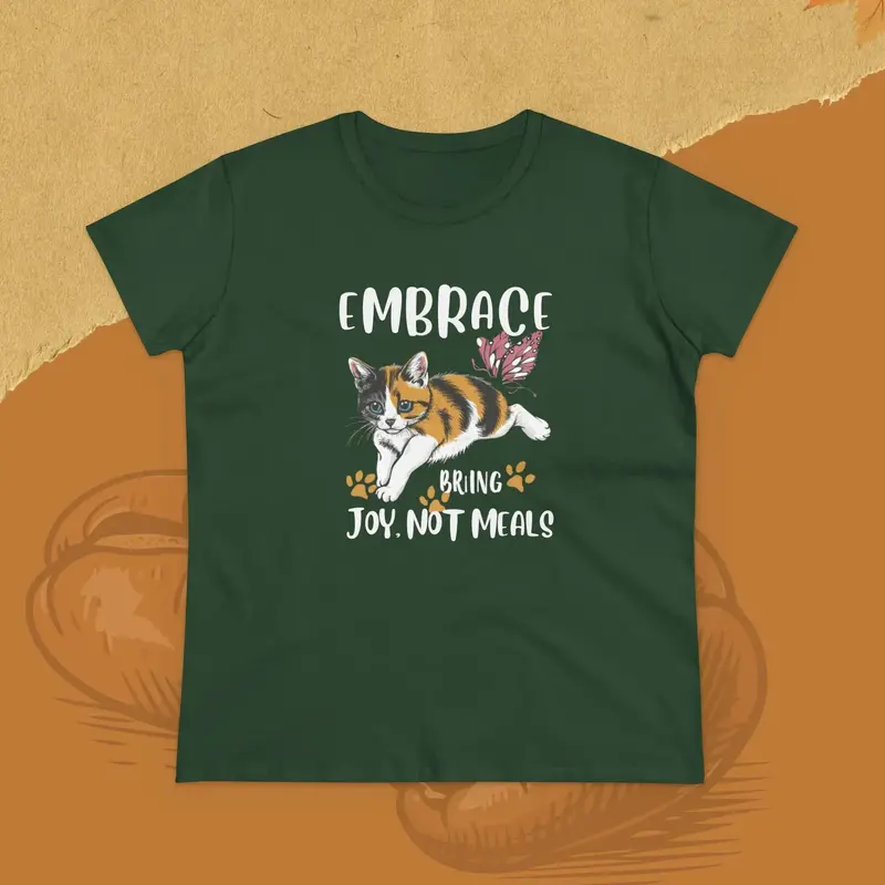 Embrace Bring Joy Not Meal Women Cotton Tshirt 19