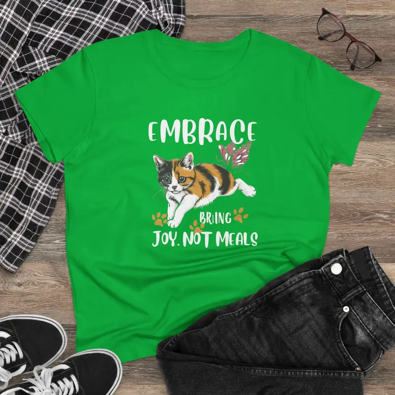 Embrace Bring Joy Not Meal Women Cotton Tshirt 5
