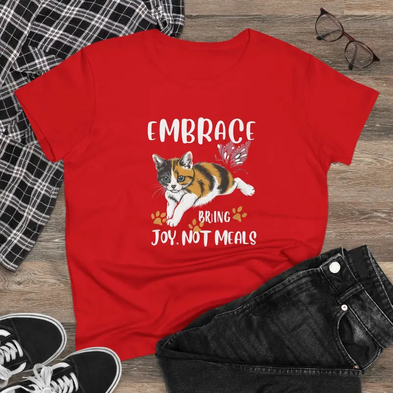 Embrace Bring Joy Not Meal Women Cotton Tshirt 5