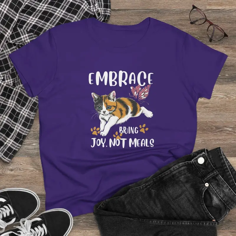 Embrace Bring Joy Not Meal Women Cotton Tshirt 6