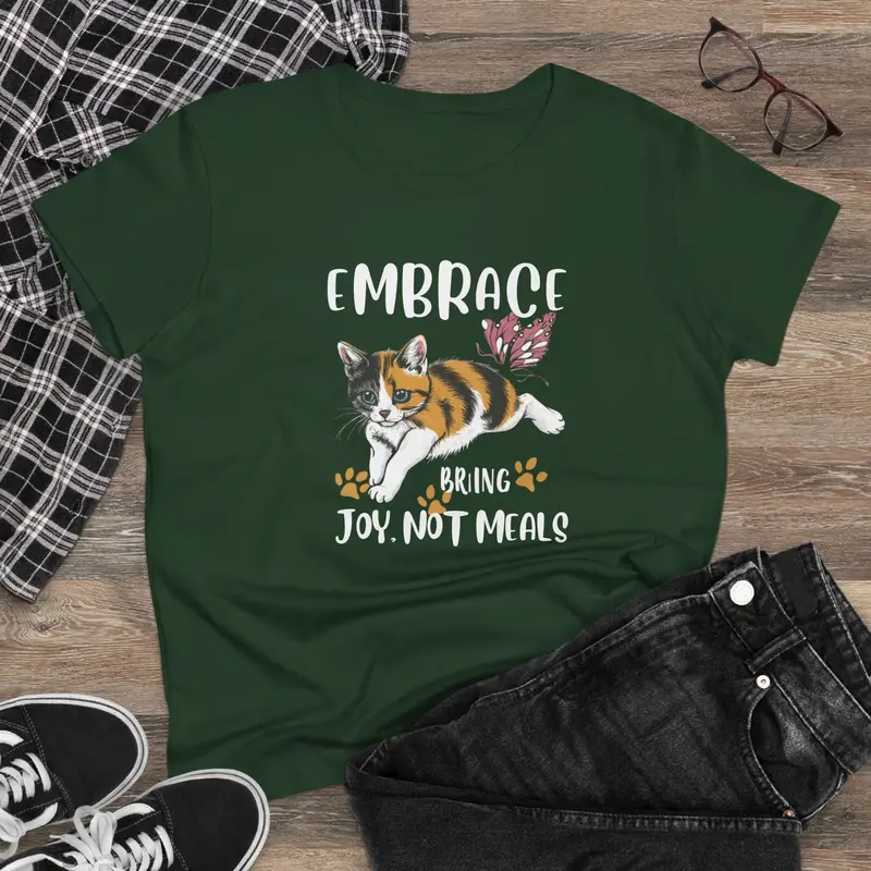 Embrace Bring Joy Not Meal Women Cotton Tshirt 7