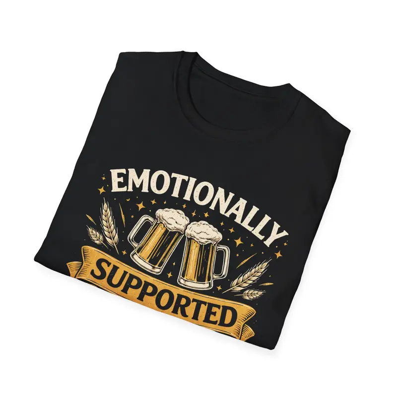 Emotionally Supported By Beer Cotton Tshirt 12