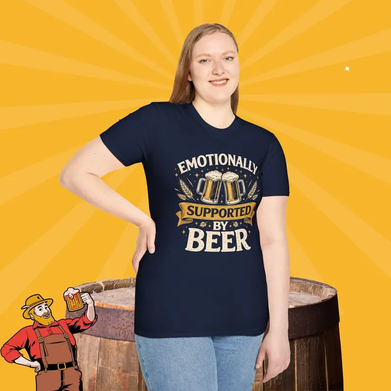 Emotionally Supported By Beer Cotton Tshirt 14