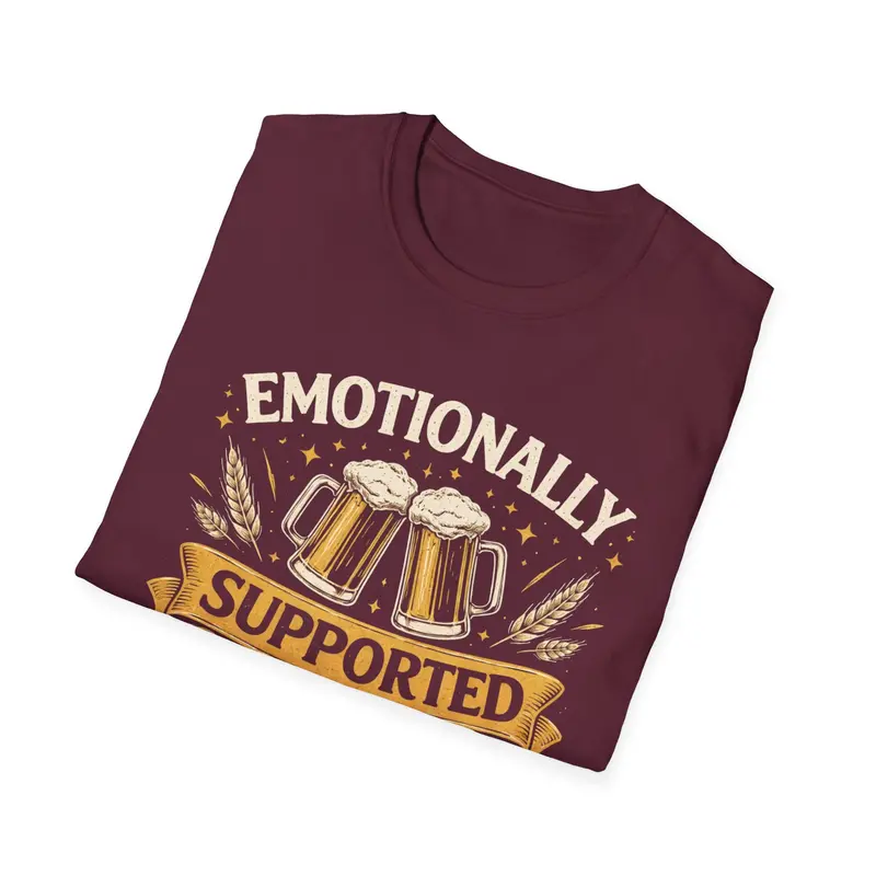 Emotionally Supported By Beer Cotton Tshirt 17