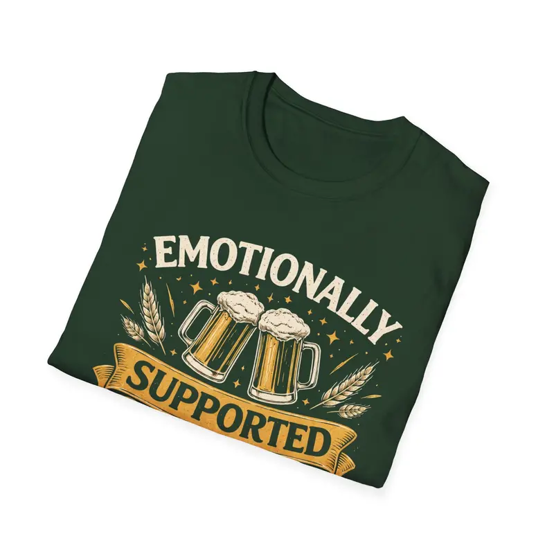 Emotionally Supported By Beer Cotton Tshirt 20