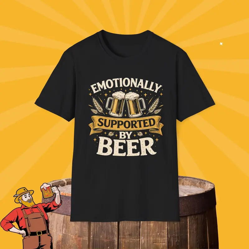 Emotionally Supported By Beer Cotton Tshirt 3