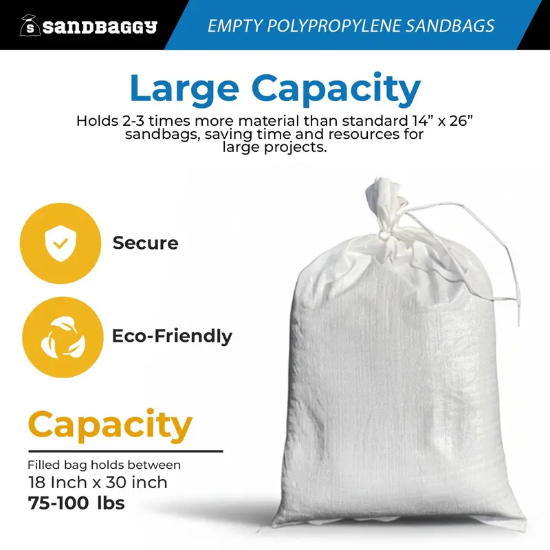 Empty Polypropylene Sandbags - 18" X 30" (Uv Resistant) 4