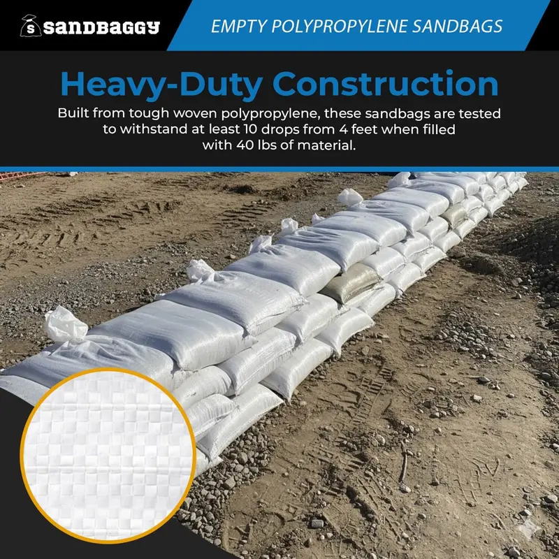 Empty Polypropylene Sandbags - 18" X 30" (Uv Resistant) 5