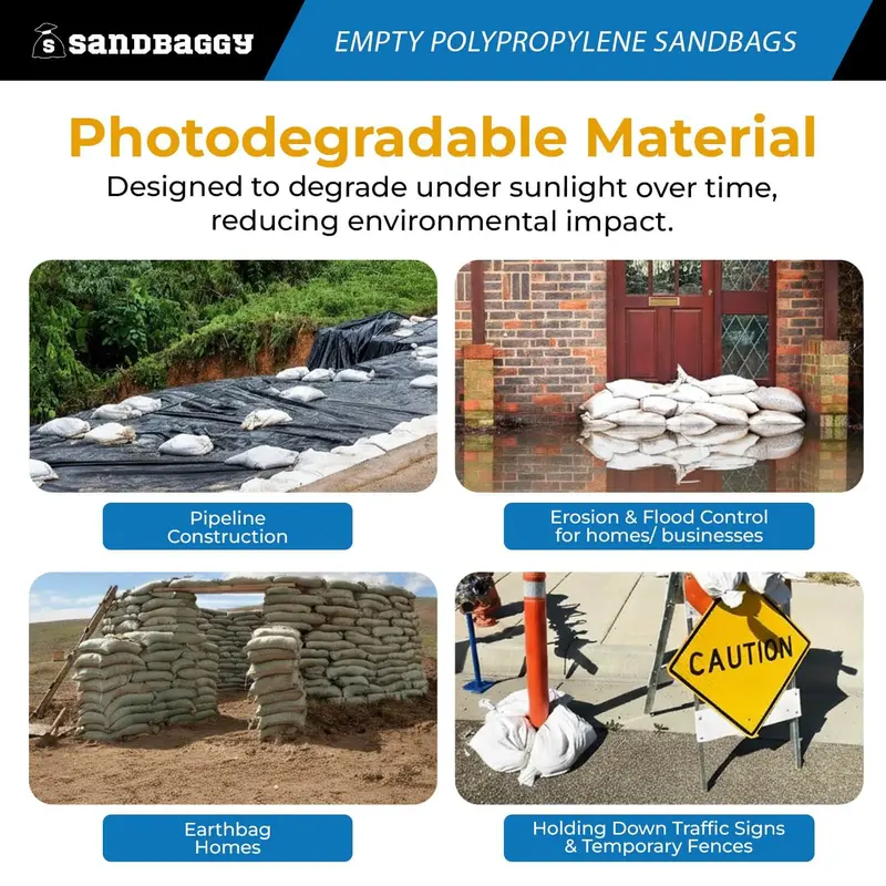 Empty Polypropylene Sandbags - 18" X 30" (Uv Resistant) 7
