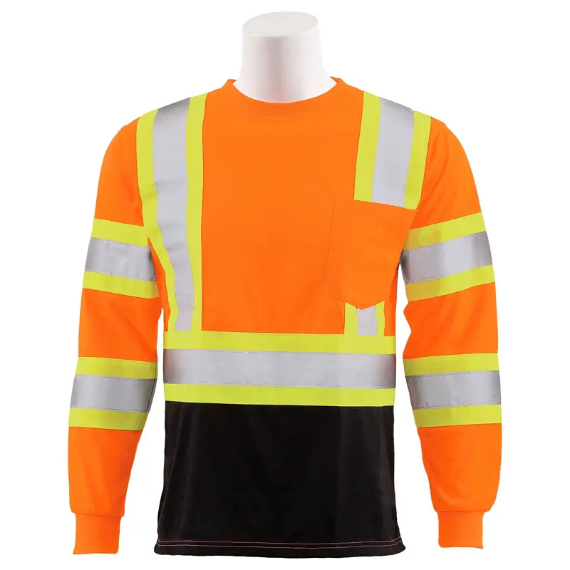 Erb Class 3 Hi-Viz Long Sleeve Black Bottom 1