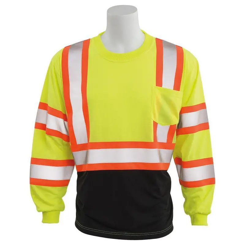 Erb Class 3 Hi-Viz Long Sleeve Bottom Contrast Pocket-Clearance 2