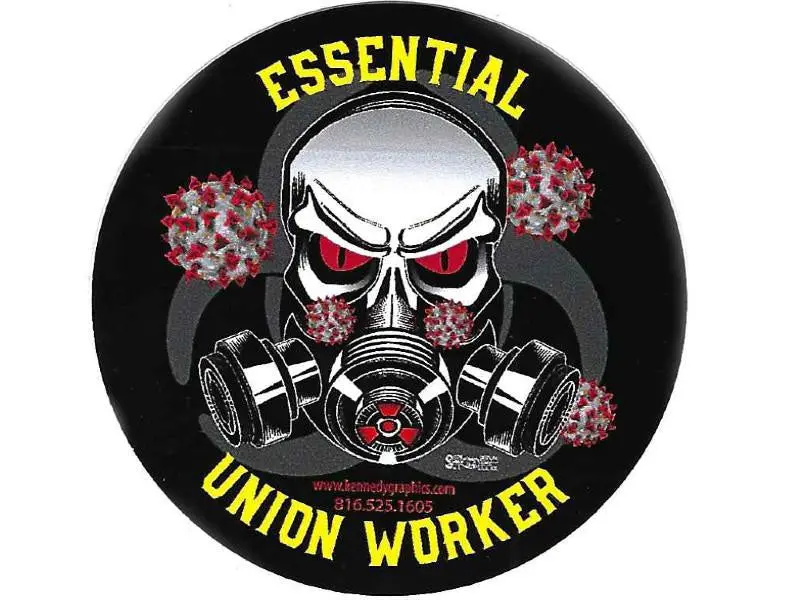 Essential Union Worker Hard Hat Sticker 1