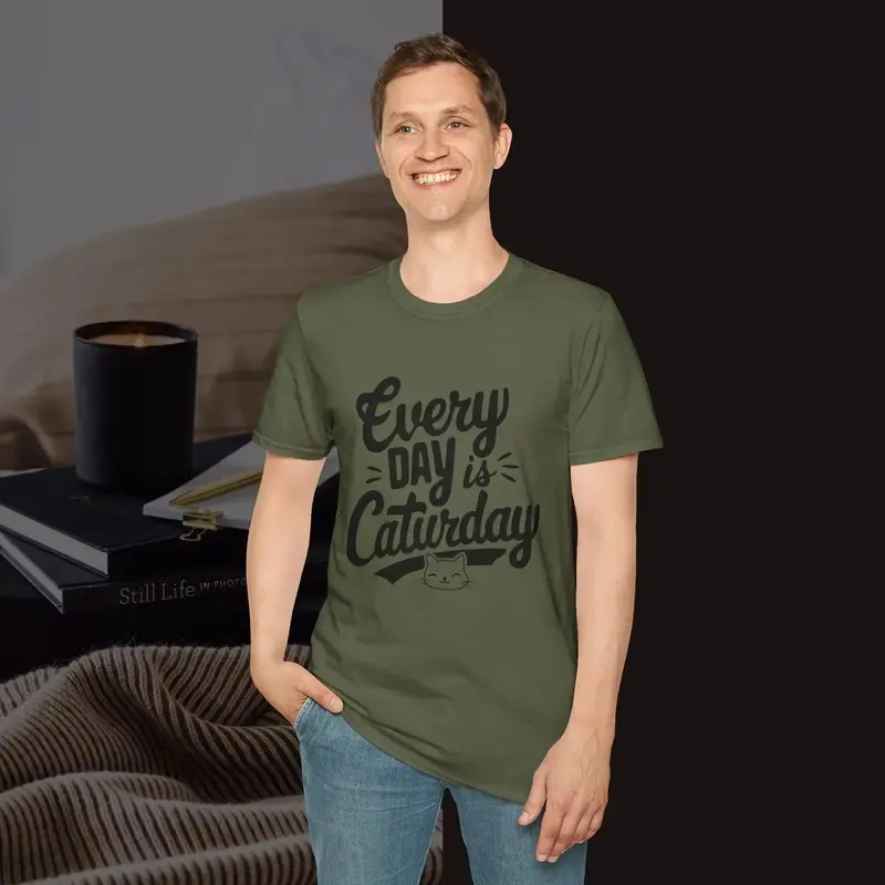 Everyday Caturday Cotton Men Tees 19