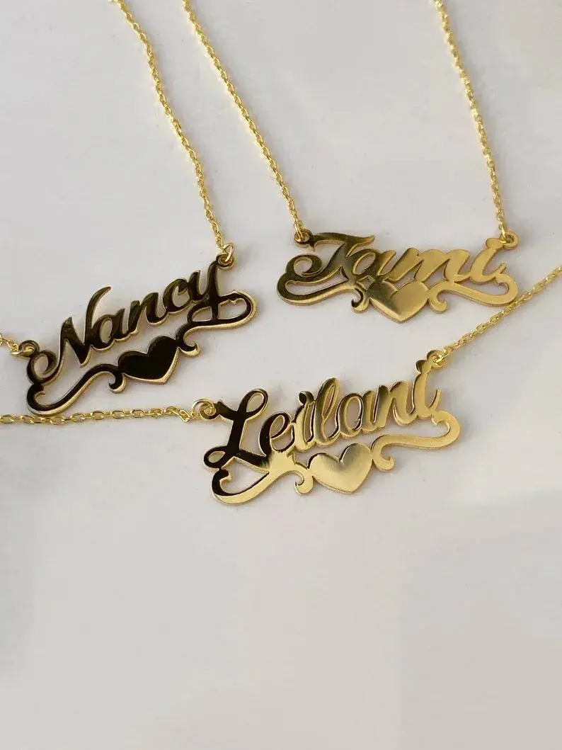 Exquisite And Fashionable Necklace With Heart And Customizable Name Design 6