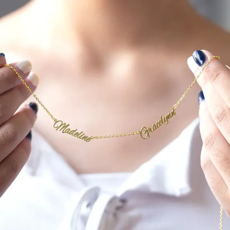 Exquisite Fashion Customizable Name Design Light Luxury Style Necklace 7
