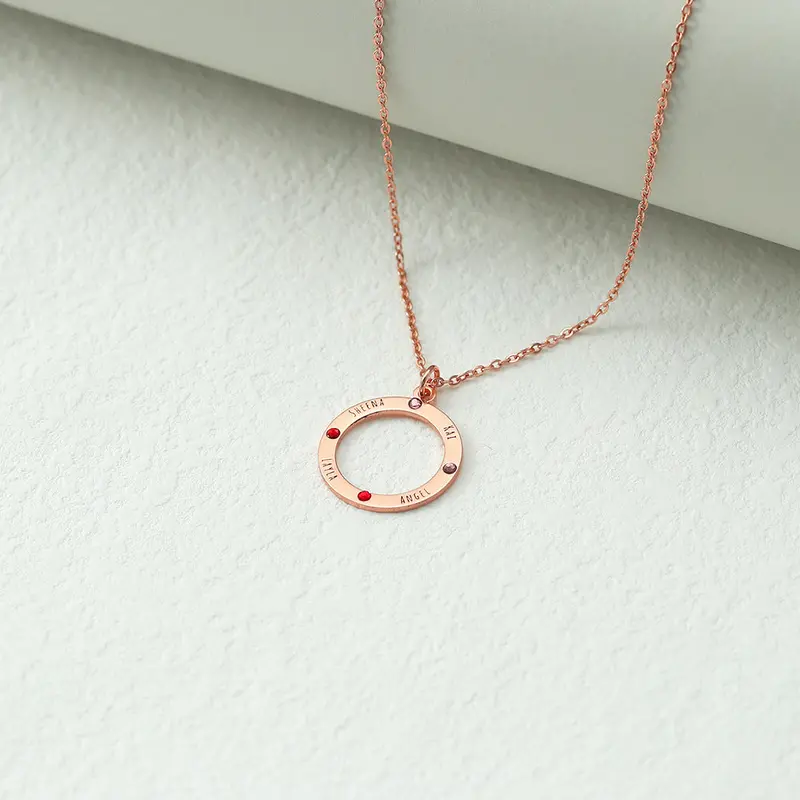 Exquisite Fashion Hollow Out Round Customizable Name Design Versatile Necklace 1