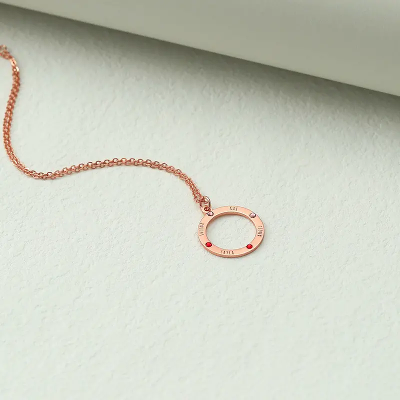Exquisite Fashion Hollow Out Round Customizable Name Design Versatile Necklace 2