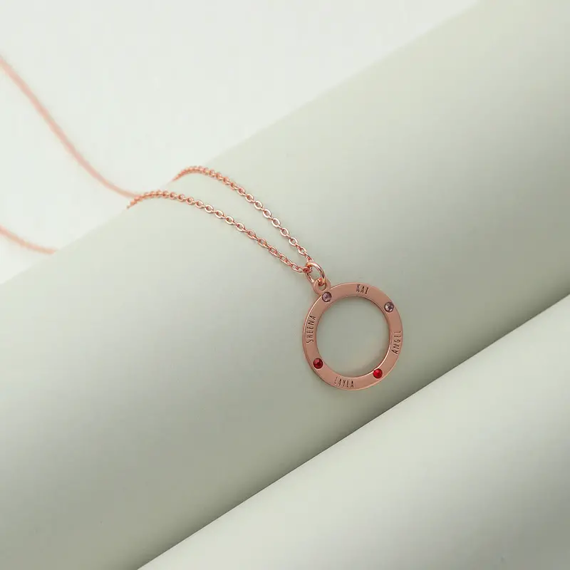 Exquisite Fashion Hollow Out Round Customizable Name Design Versatile Necklace 3