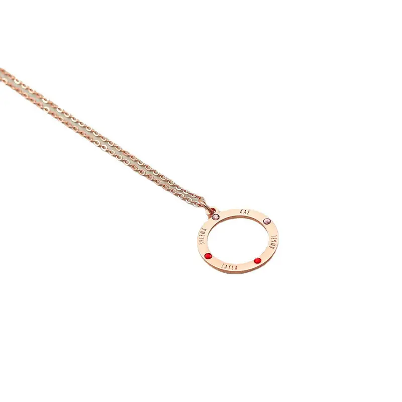 Exquisite Fashion Hollow Out Round Customizable Name Design Versatile Necklace 4