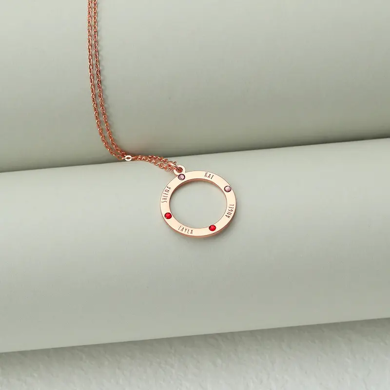Exquisite Fashion Hollow Out Round Customizable Name Design Versatile Necklace 5